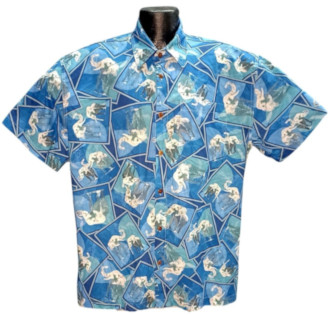 Wild Horses Hawaiian Shirt- Made in USA- 100% Cotton